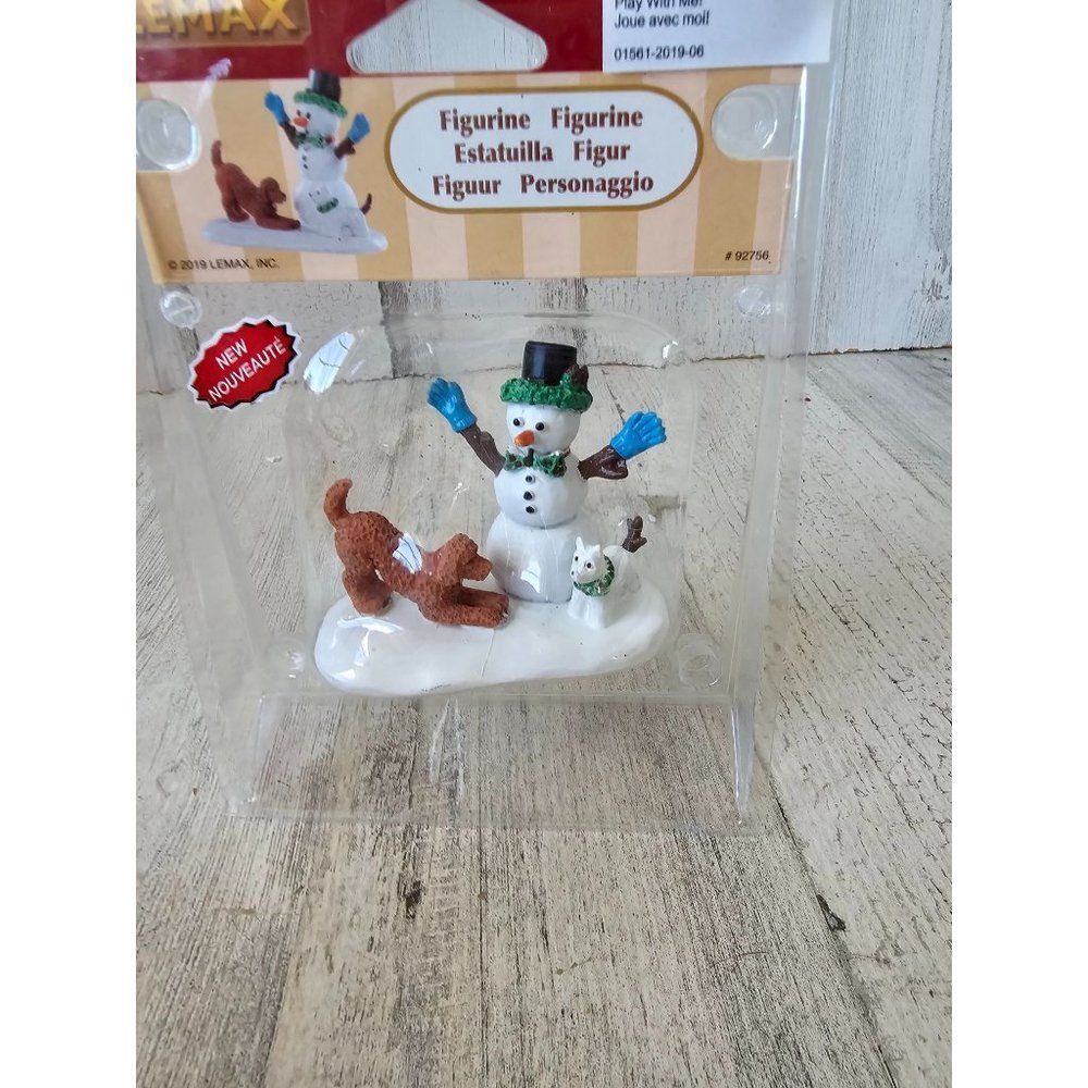 Lemax Play with‎ me snowman dog Xmas village accessory new